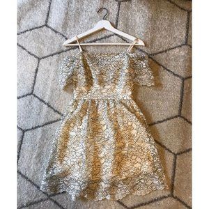 Francescas Audrey Lace Cold Shoulder Dress, XS